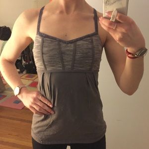 Lululemon Criss-Cross Back Lavender-Gray Yoga Tank